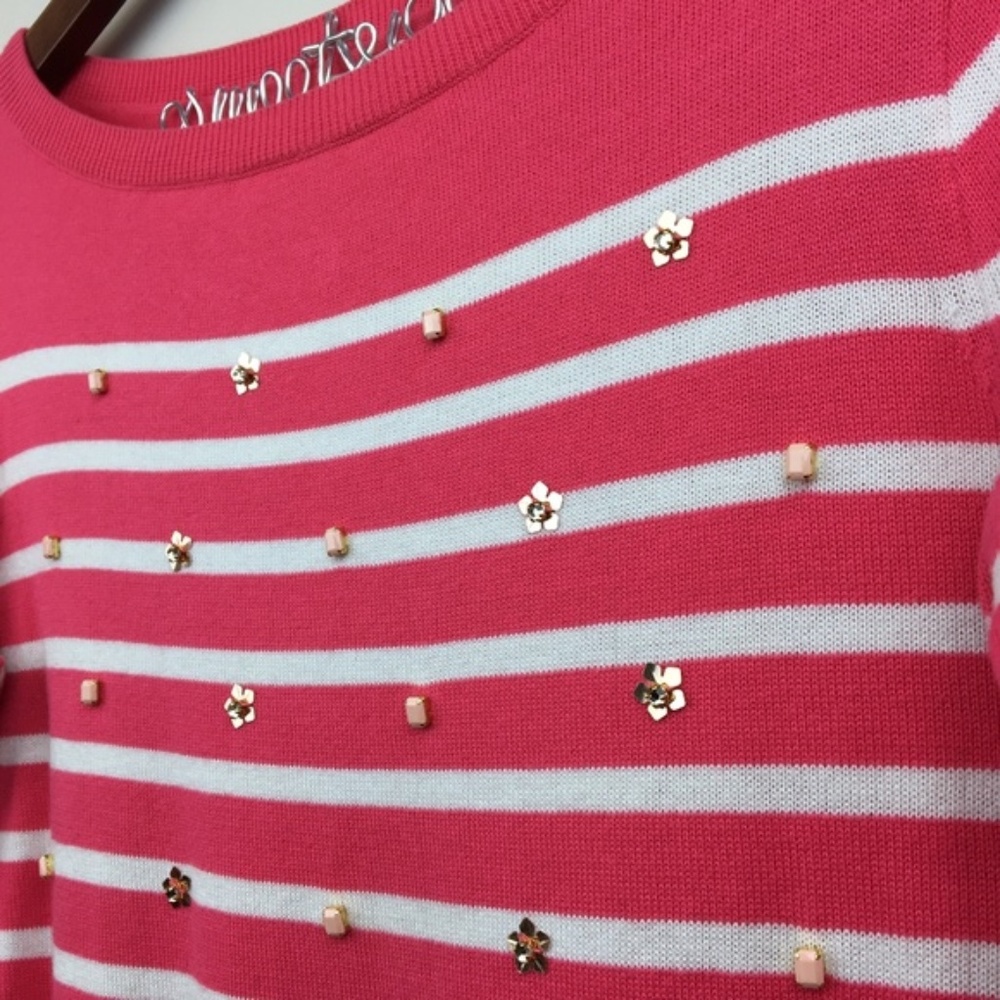 J. CREW FACTORY embellished breton striped sweater - Picture 5 of 6